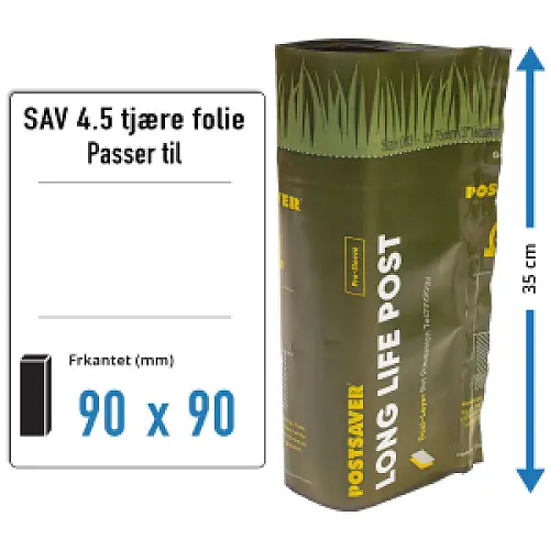 POSTSAVER FOLIE til firk. 90 x 90 mm hegnsstolper